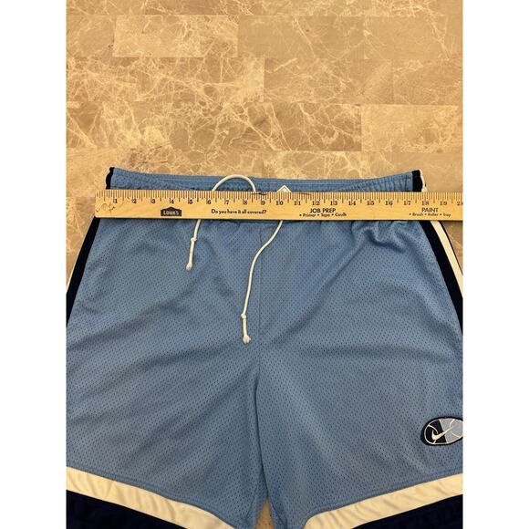Vintage 90s Nike Obsidian Blue Navy White Tag Basketball Shorts Size L UNC - Picture 6 of 8
